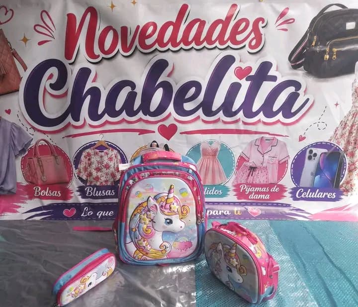 Set escolar infantil de unicornio: mochila, lonchera y estuche
